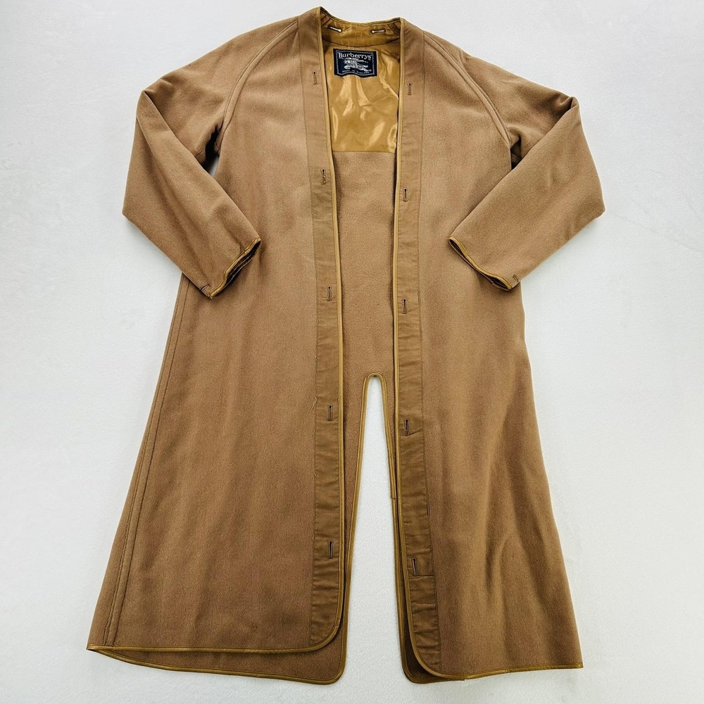 Vintage Burberrys Trench Coat Liner Mens Medium Brown Wool Camelhair Overcoat